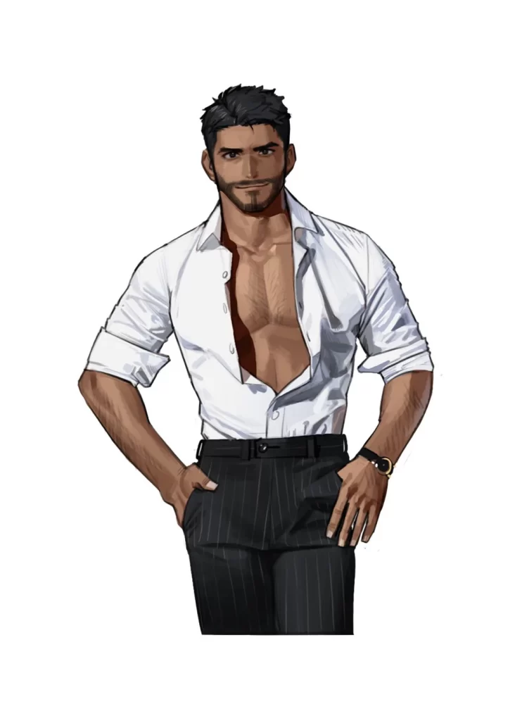 Man White Shirt Black Pants Art