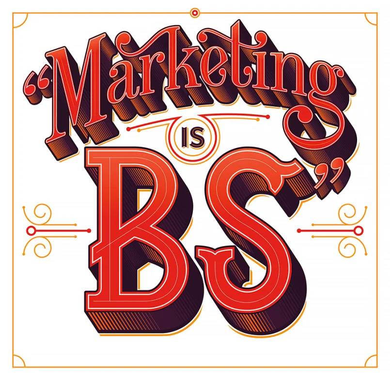 Marketing Red Black Typography Poster
