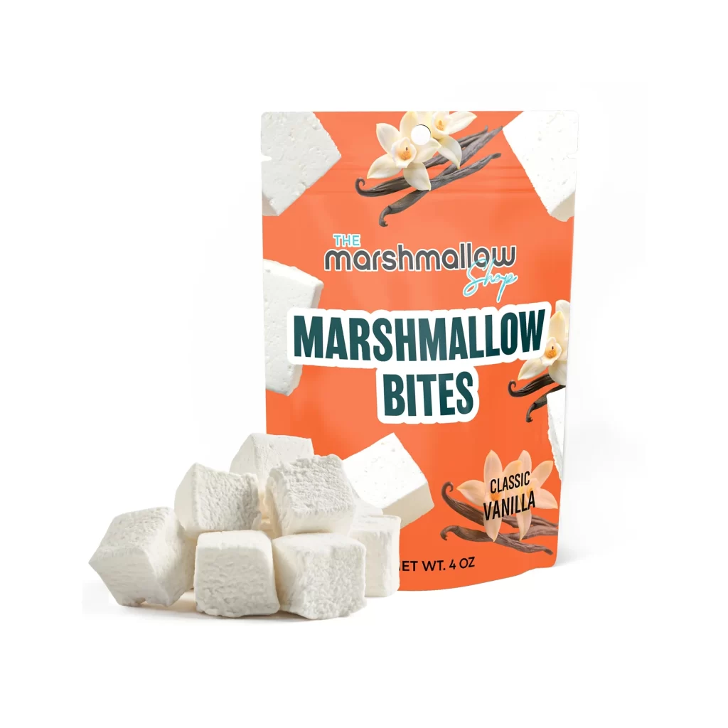 Marshmallow Bites Orange White Vanilla Packaging