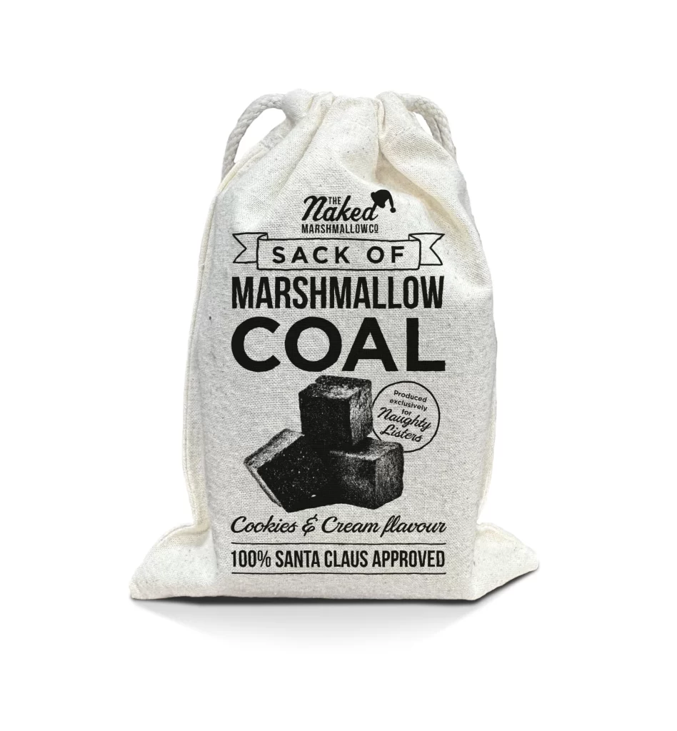 Marshmallow Coal White Black Vintage Packaging