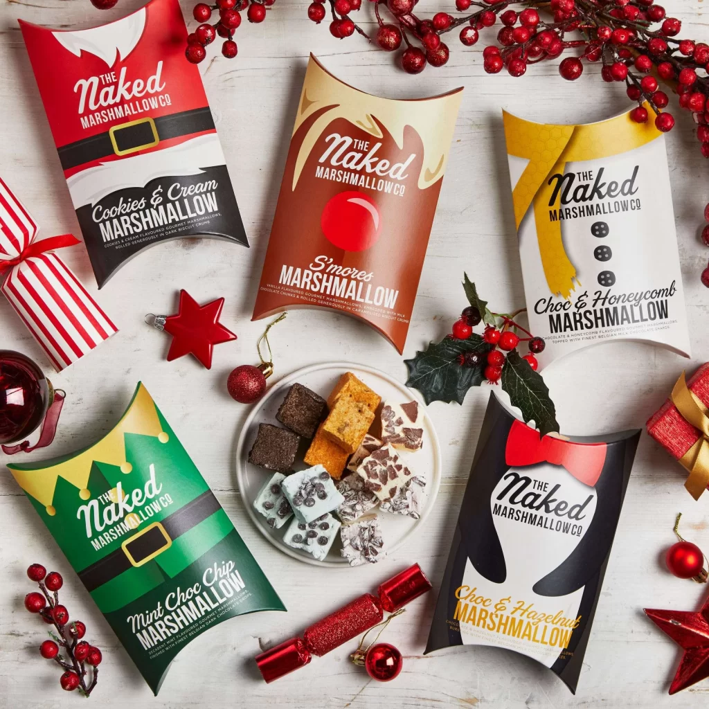 Marshmallows Christmas Red Green Yellow Packaging