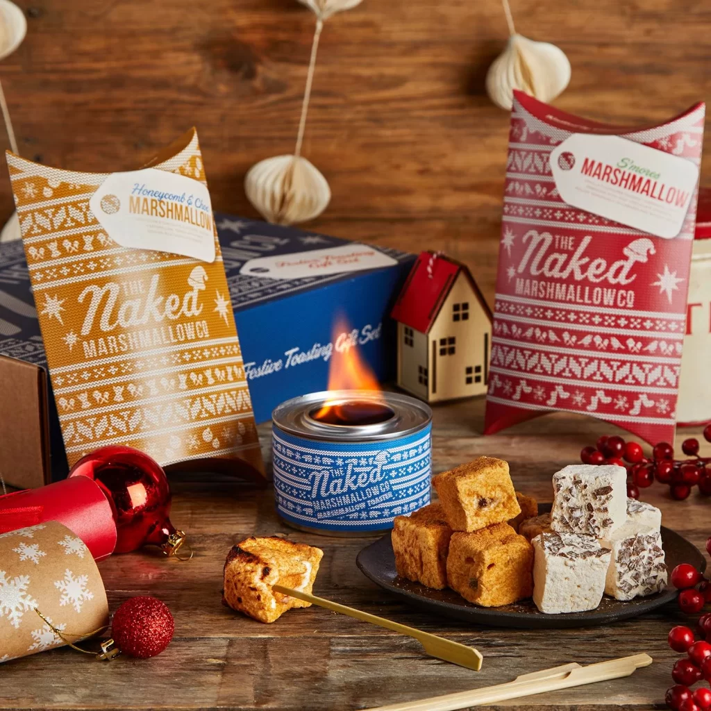 Marshmallows Festive Red Gold Christmas Packaging