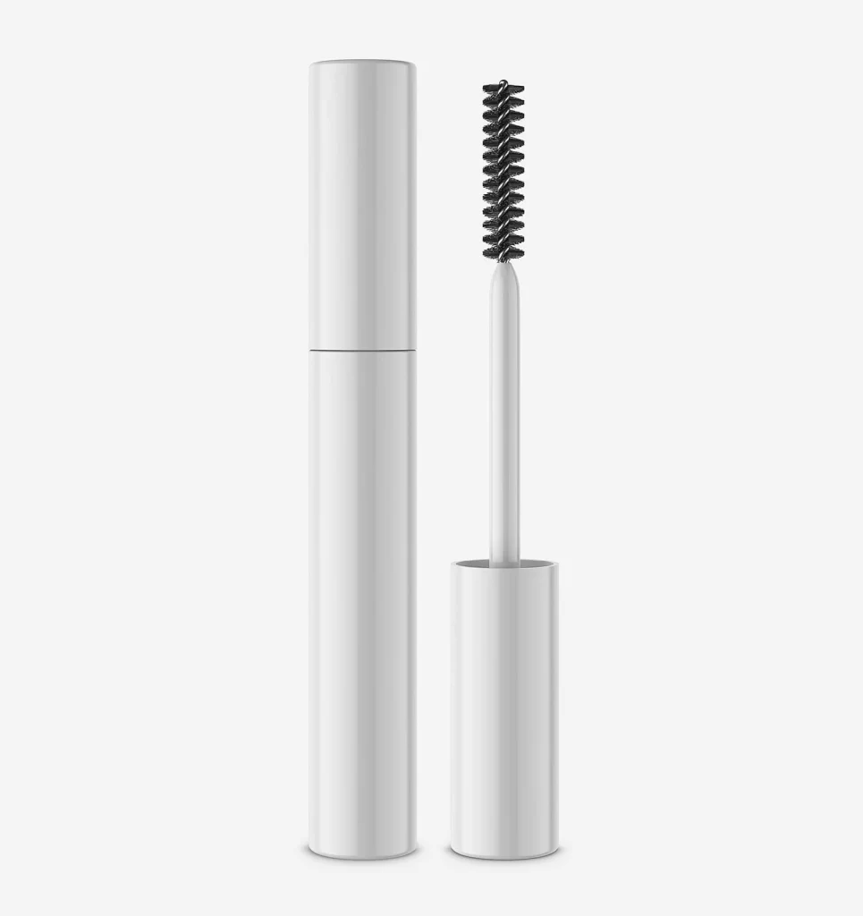 Mascara Tube White Black Spiral Brush