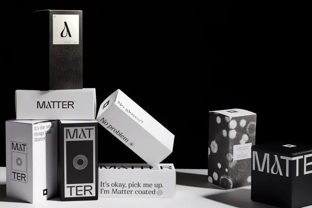Matter Coated Box Black White Minimalist Skincare