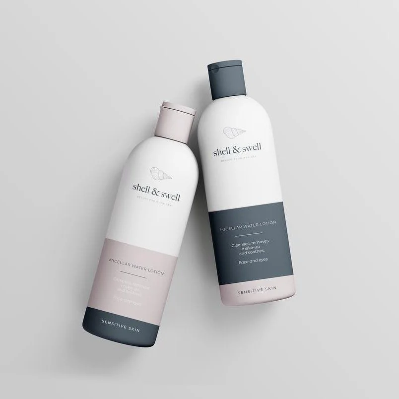 Micellar Water Lotion Bottle White Pink Gray Sensitive Skin