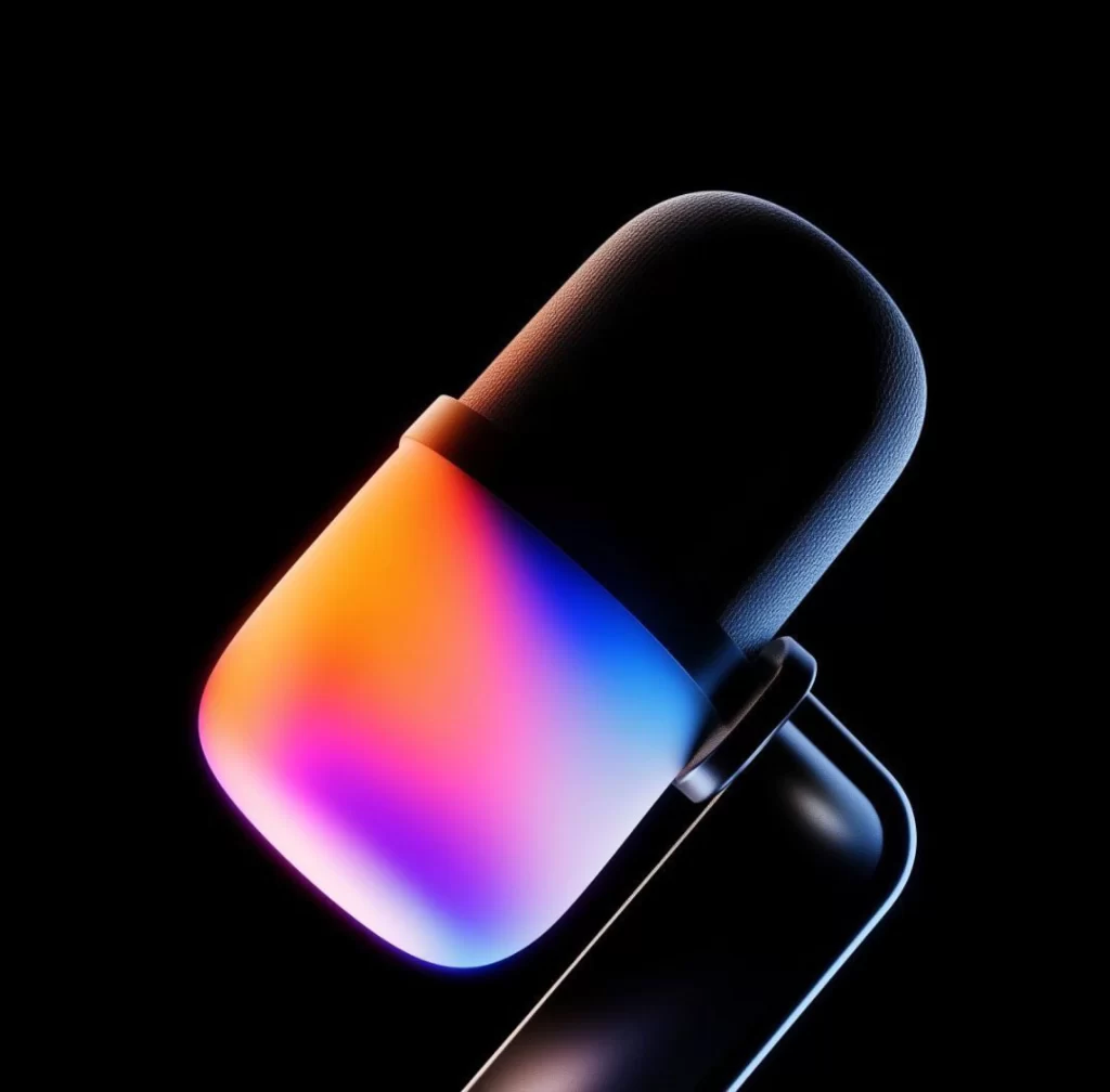 Microphone Colorful Gradient Black Modern