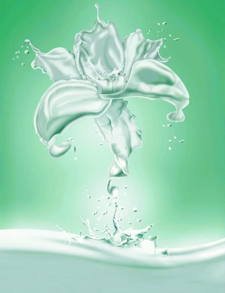 Milk Flower White Green Advertising
