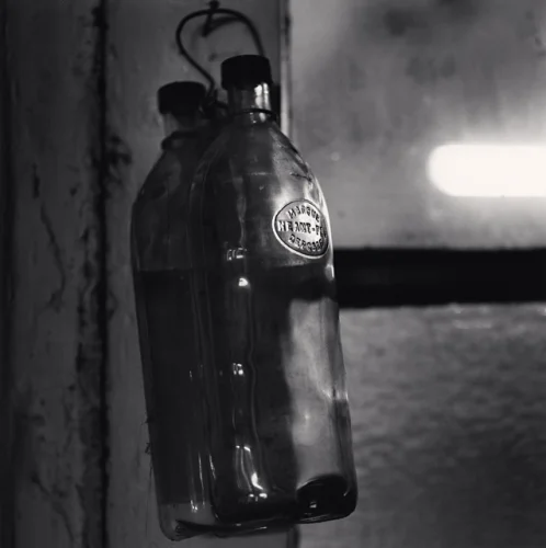 Minimalist Bottle Reflection High Contrast Mysterious