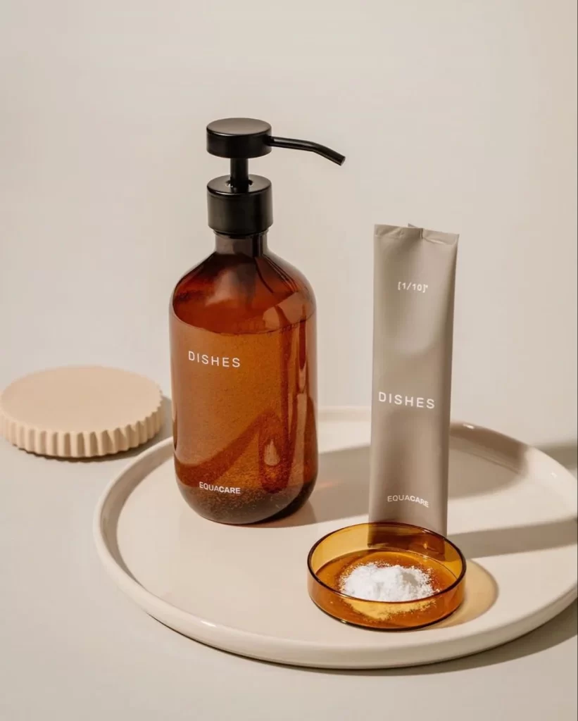 Minimalist Dishes Bottle Amber Glass Pump Dispenser