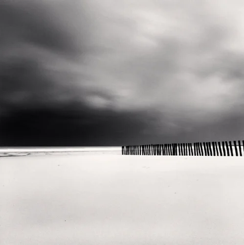 Minimalist Fence Dramatic High Contrast Atmospheric