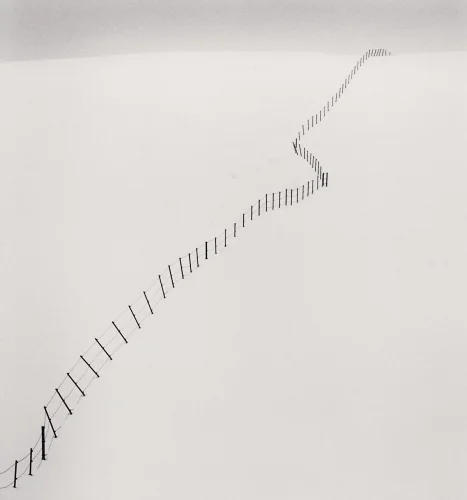 Minimalist Fence Zigzag Snowy Landscape
