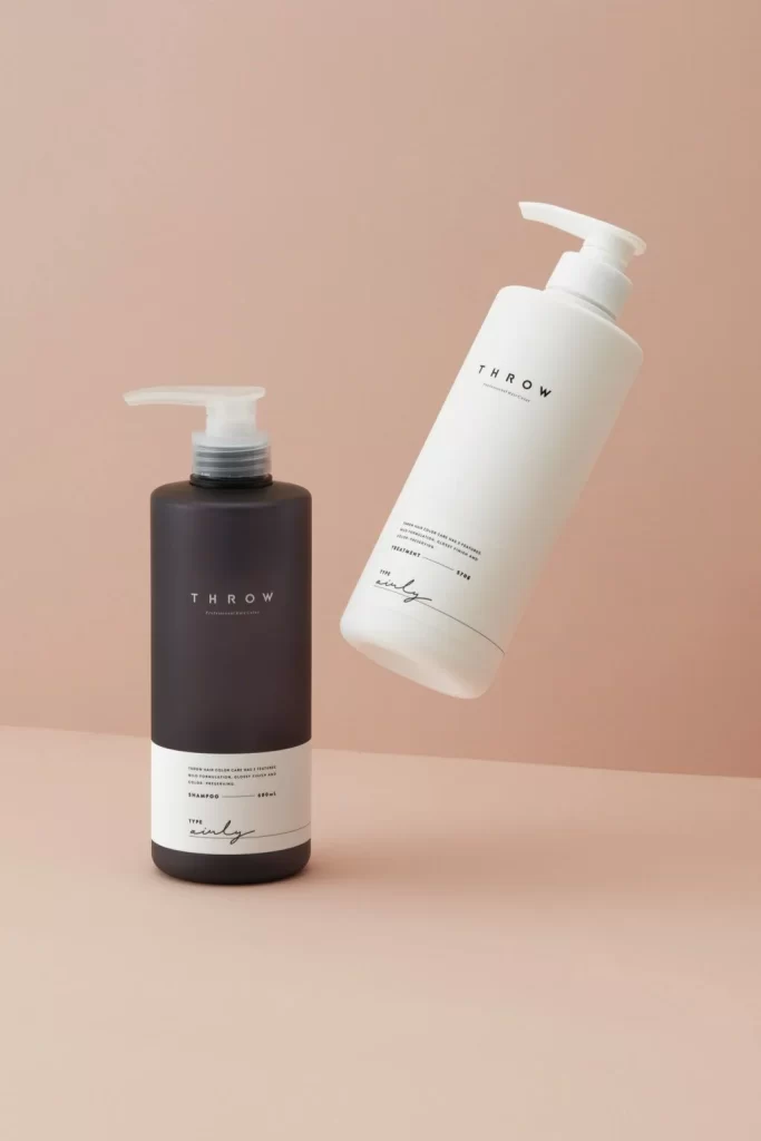 Minimalist Haircare Bottle White Pump gray Dispenser