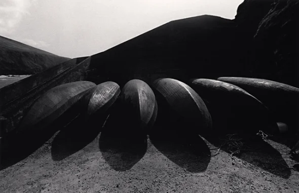 Minimalist High Contrast Dramatic Canoes Landscape