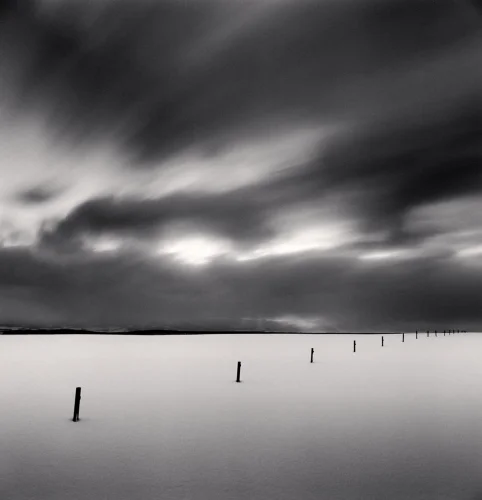 Minimalist High Contrast Dramatic Atmospheric Timeless Landscape