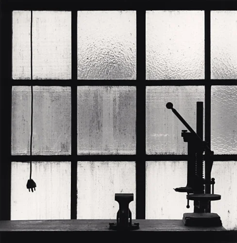 Minimalist High Contrast Industrial Window Silhouette