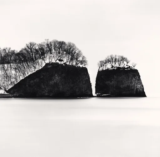 Minimalist High Contrast Nature Snowy Rocks