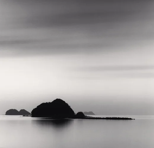 Minimalist Island Silhouette Calm Reflective Mysterious