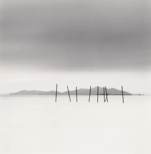 Minimalist Poles Foggy Dramatic Atmospheric Seascape