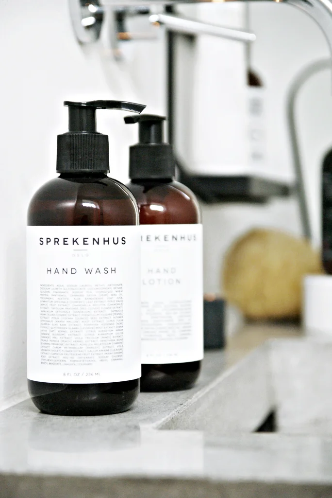 Minimalist Skincare Bottle Brown Pump Dispenser
