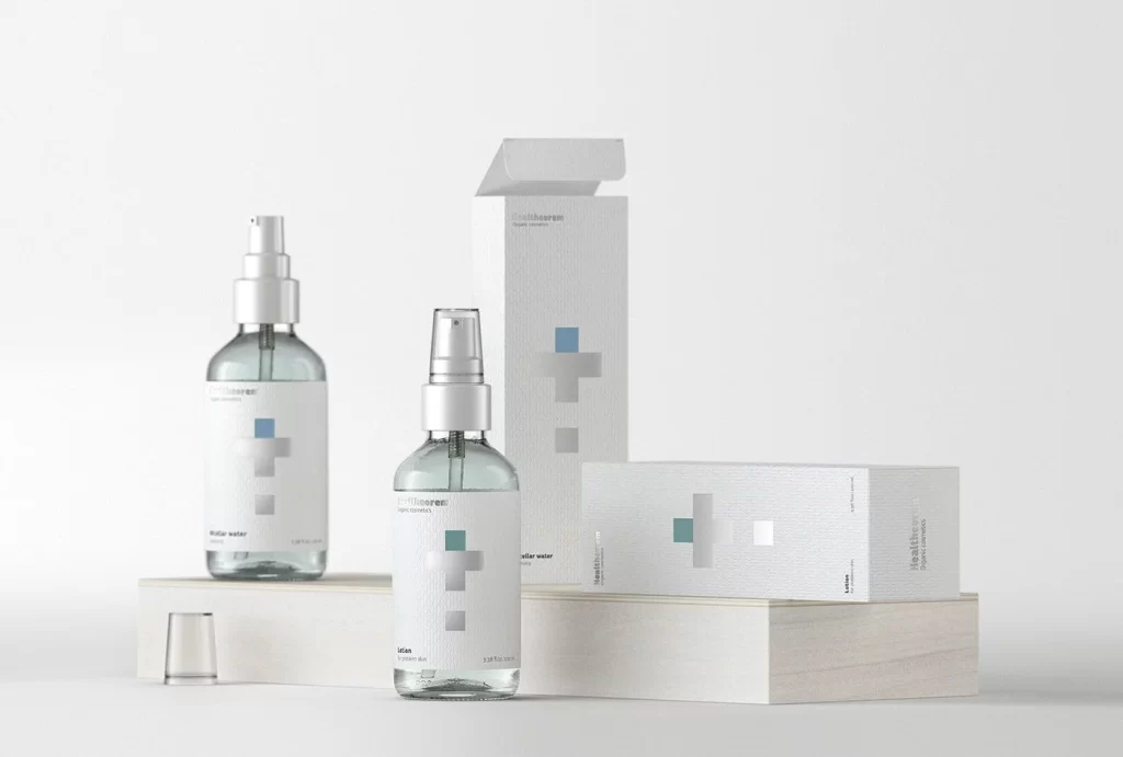 Minimalist Skincare Bottle White Pump Dispenser