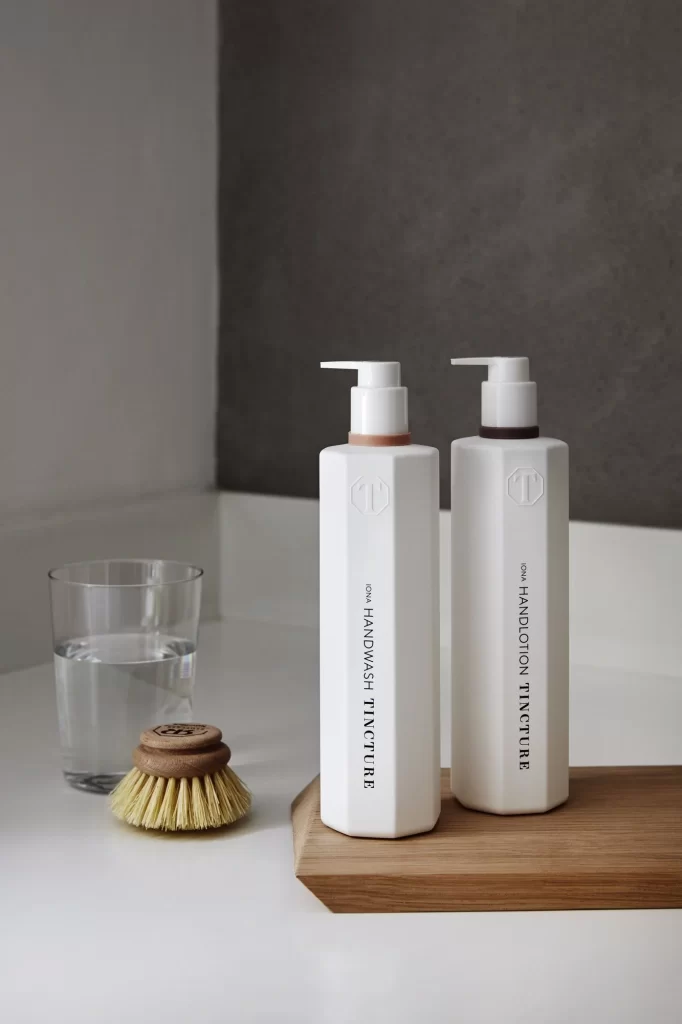 Minimalist Skincare Bottle White Pump gray Dispenser