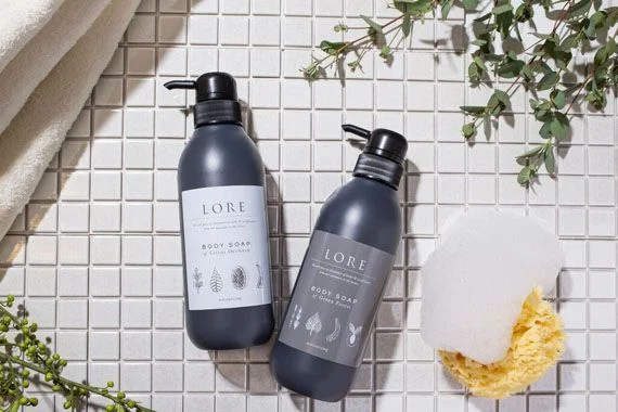 Minimalist Skincare Bottle Black Pump gray Dispenser