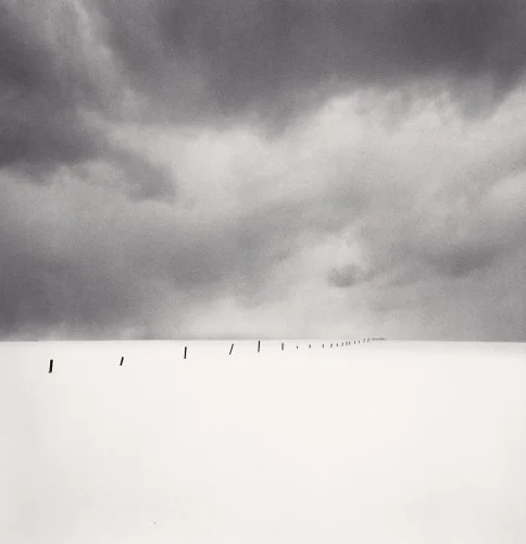 Minimalist Snowy Landscape High Contrast Dramatic Atmospheric