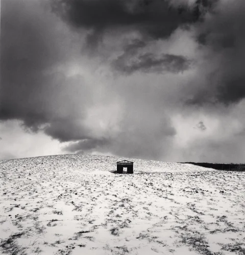 Minimalist Snowy Landscape Dramatic High Contrast Mysterious