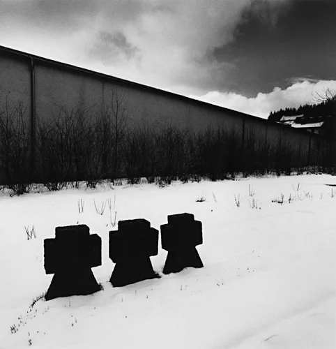 Minimalist Snowy Landscape High Contrast Mysterious