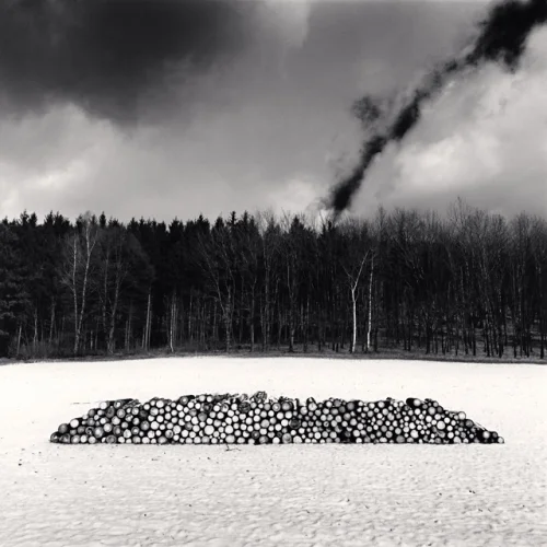Minimalist Snowy Landscape High Contrast Dramatic Nature