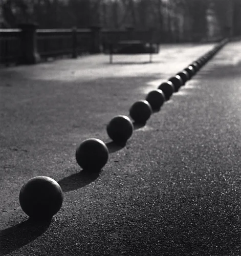 Minimalist Spheres High Contrast Dramatic Cityscape