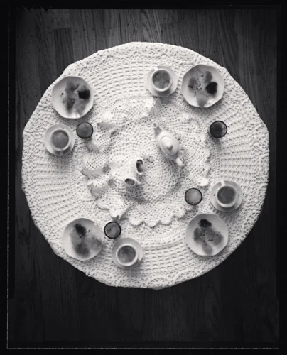 Minimalist Table Setting High Contrast Dramatic