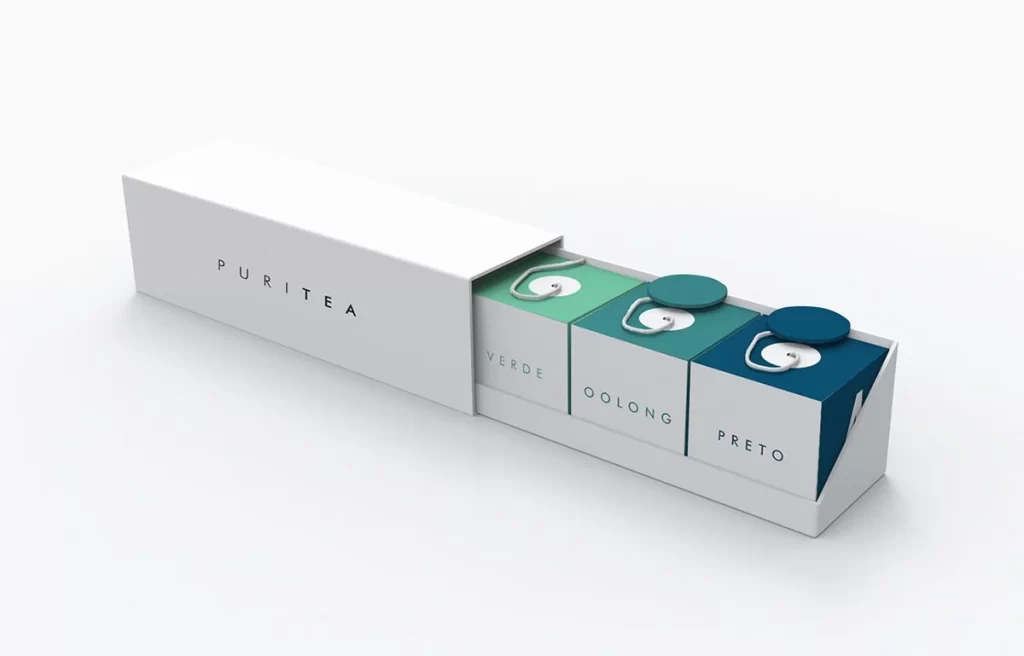 Minimalist Tea Box White Drawer Style