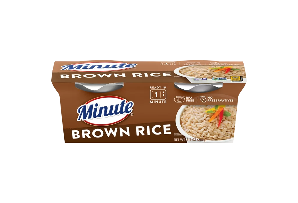 Minute Brown Rice Brown White Packaging