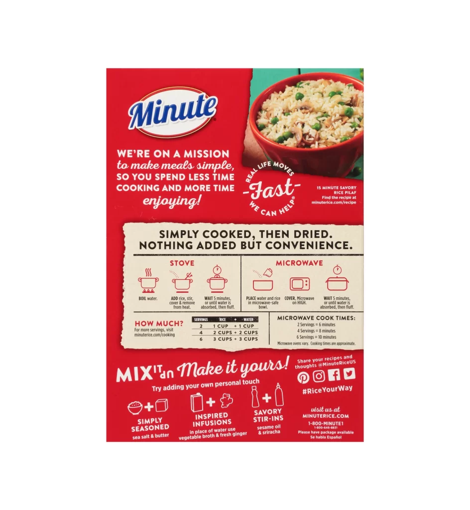 Minute Rice Red White Blue Informative