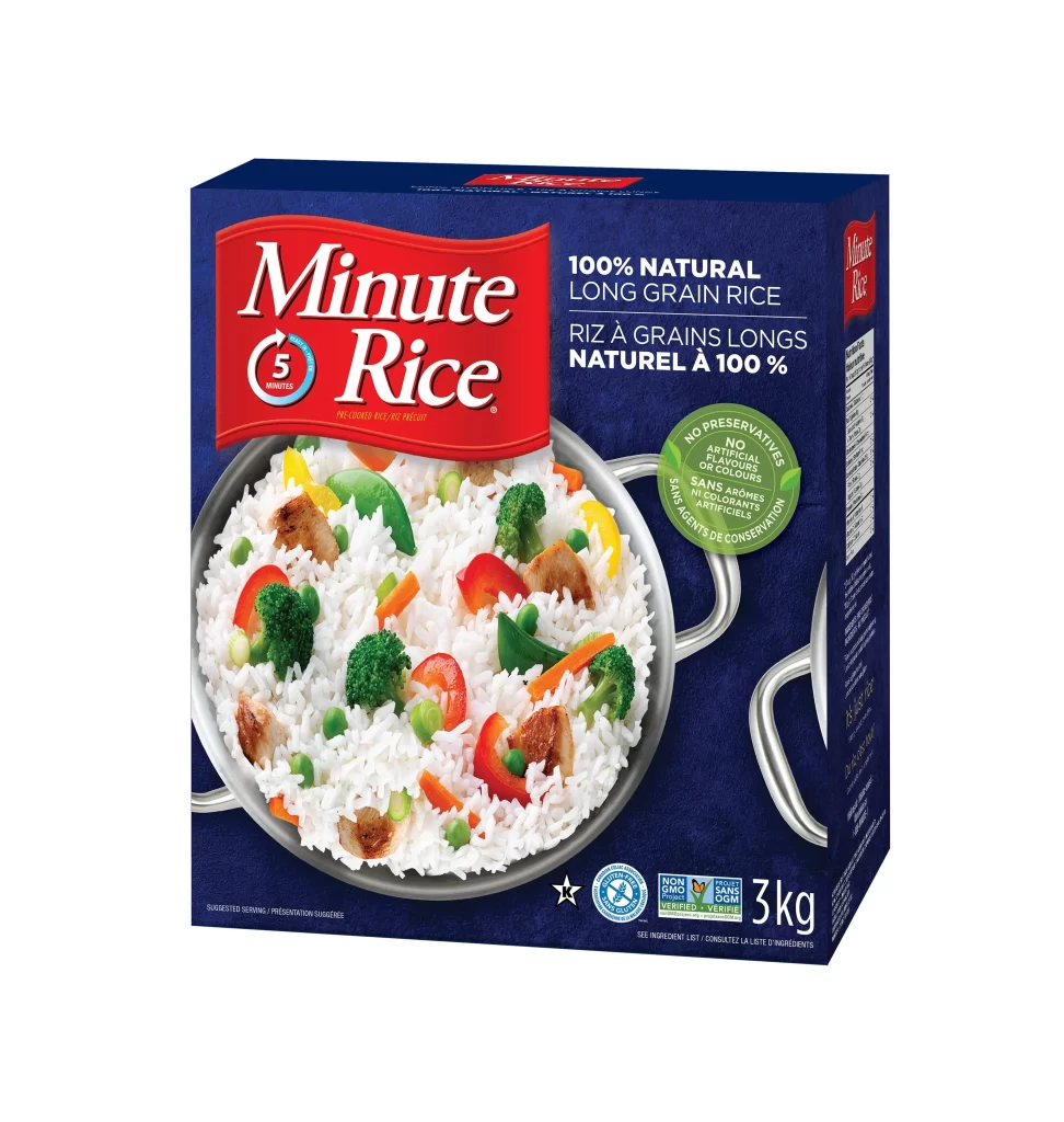 Minute Rice White Blue Red Natural