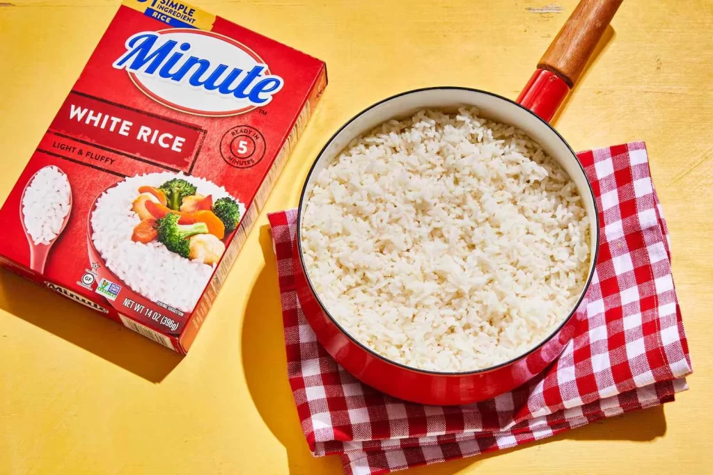 Minute White Rice Red White Yellow