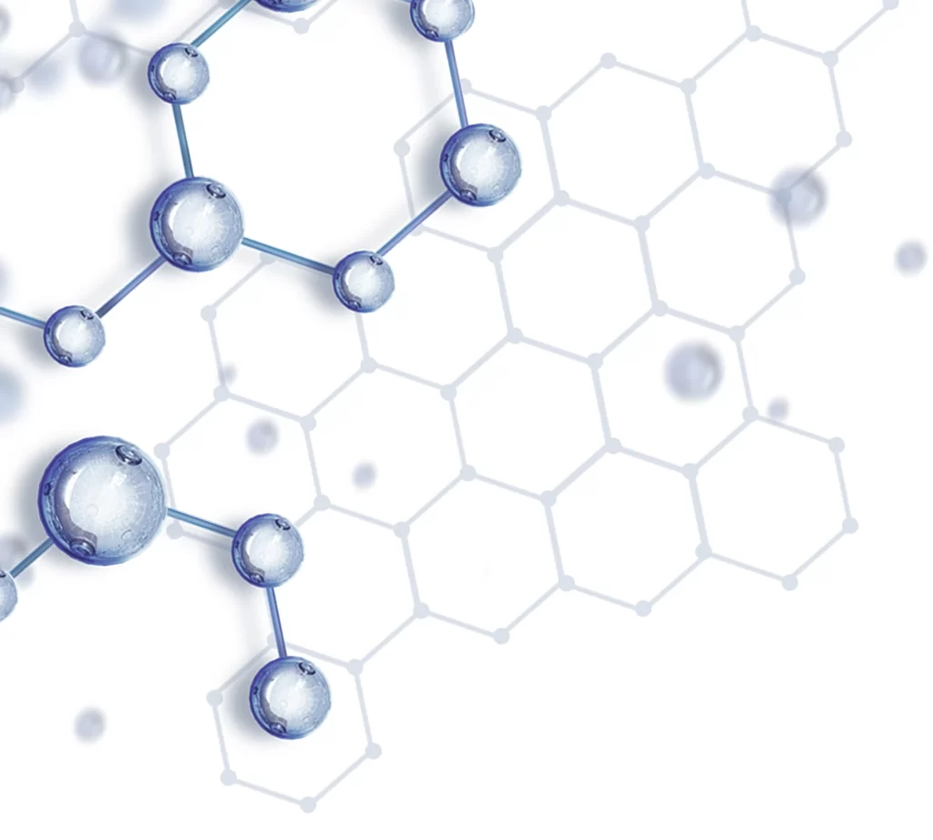 Molecular Structure Blue White Abstract Scientific