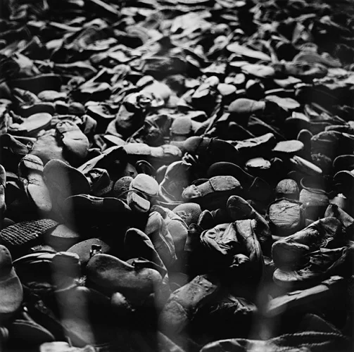 Monochrome Shoes Pile Textured High Contrast Mysterious Monument