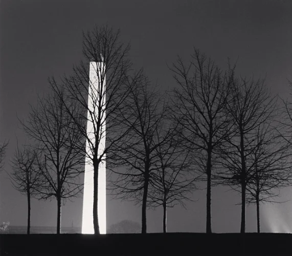 Monument Silhouetted Trees High Contrast Dramatic Atmospheric