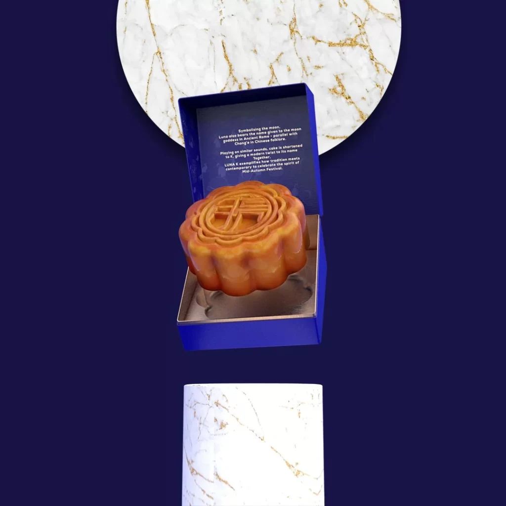 Mooncake Blue Box Gold Lunar Festival