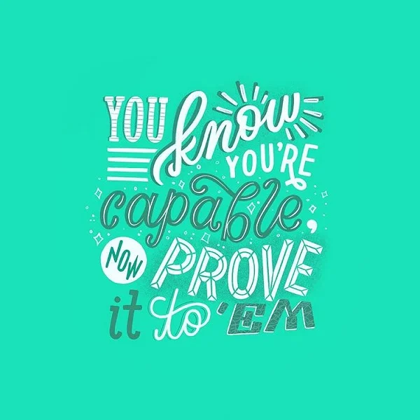 Motivational Quote Green White Typography Wall