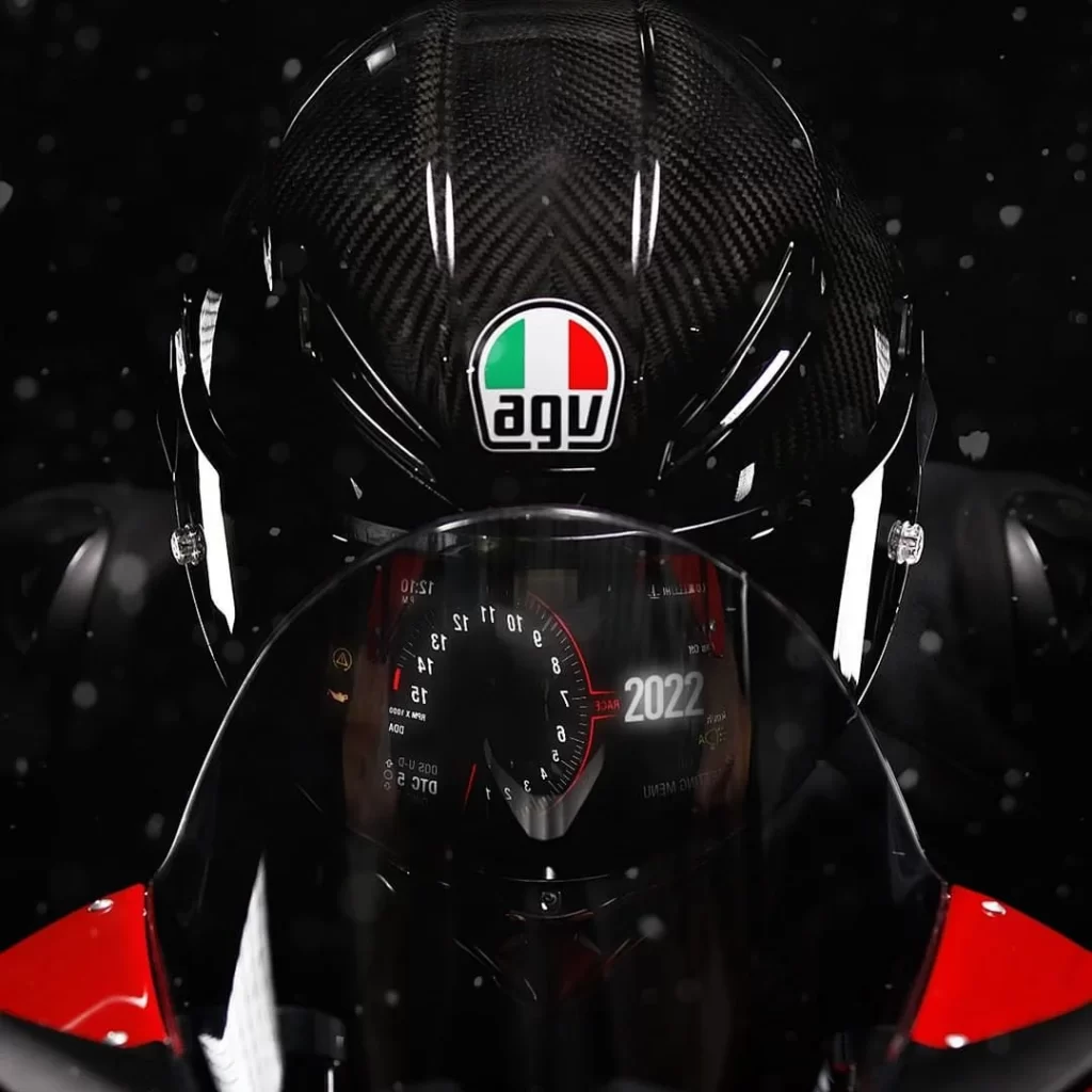 Motorcycle AGV Helmet Black Carbon Fiber Racing