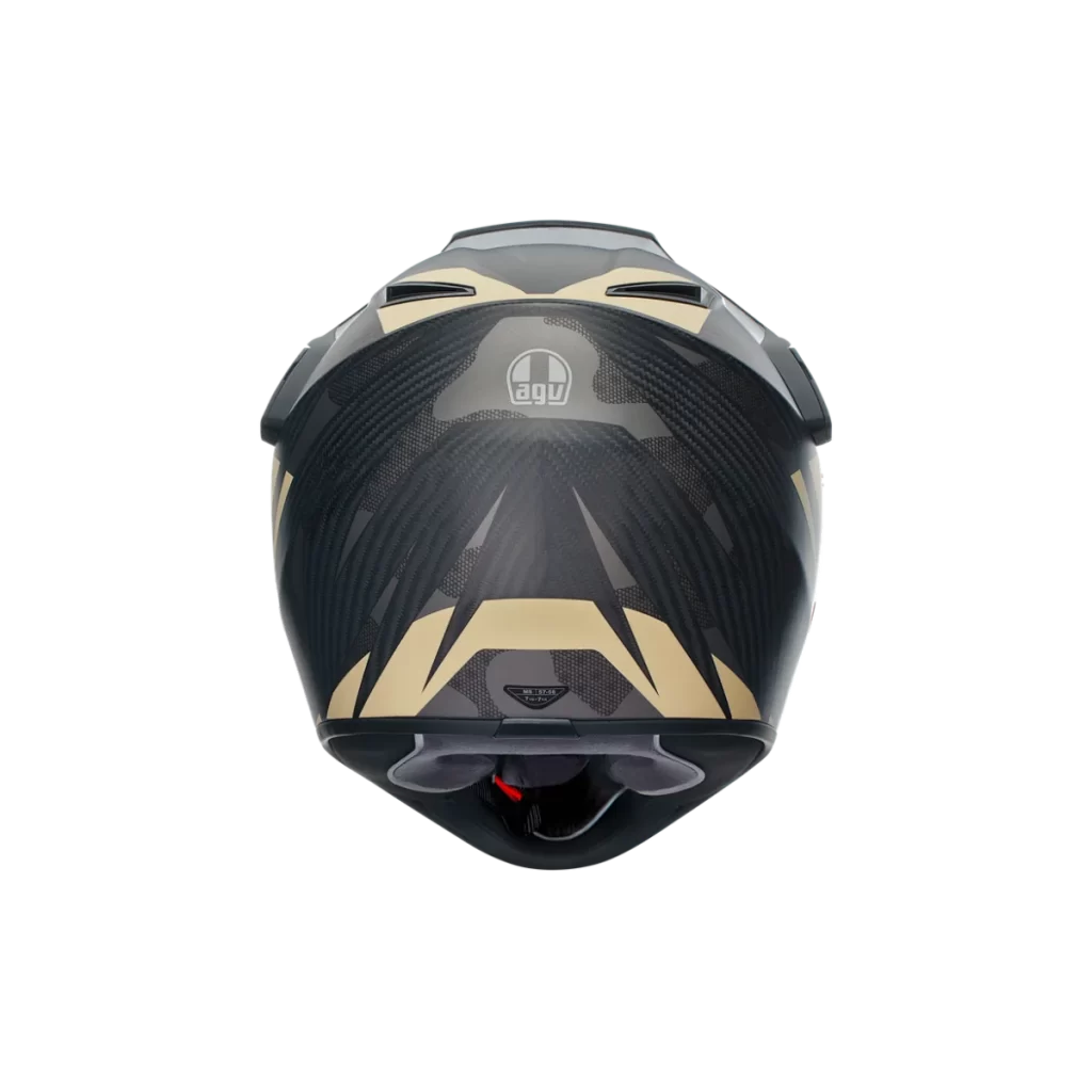 Motorcycle AGV Helmet Black Carbon Fiber Gold