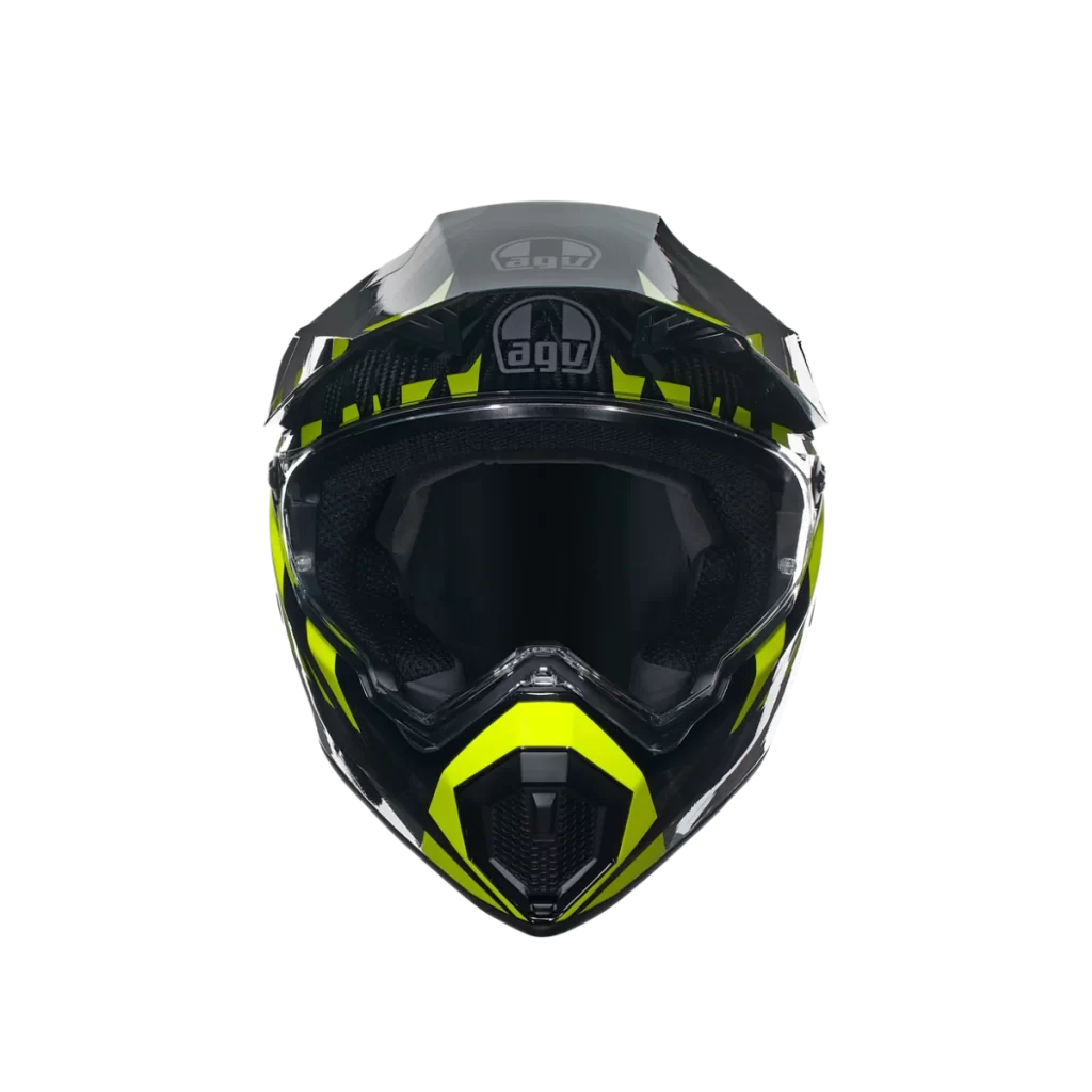 Motorcycle AGV Helmet Black Yellow