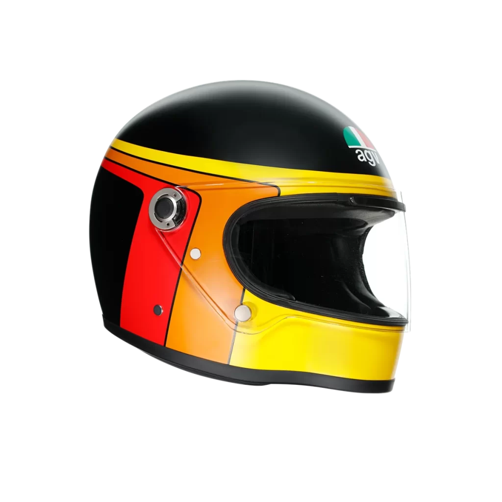 Motorcycle AGV Helmet Black Yellow Red Racing