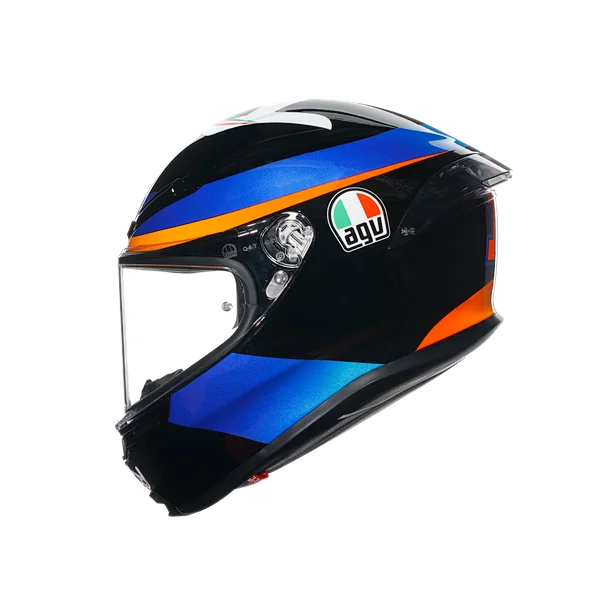 Motorcycle AGV Helmet Blue Orange Black