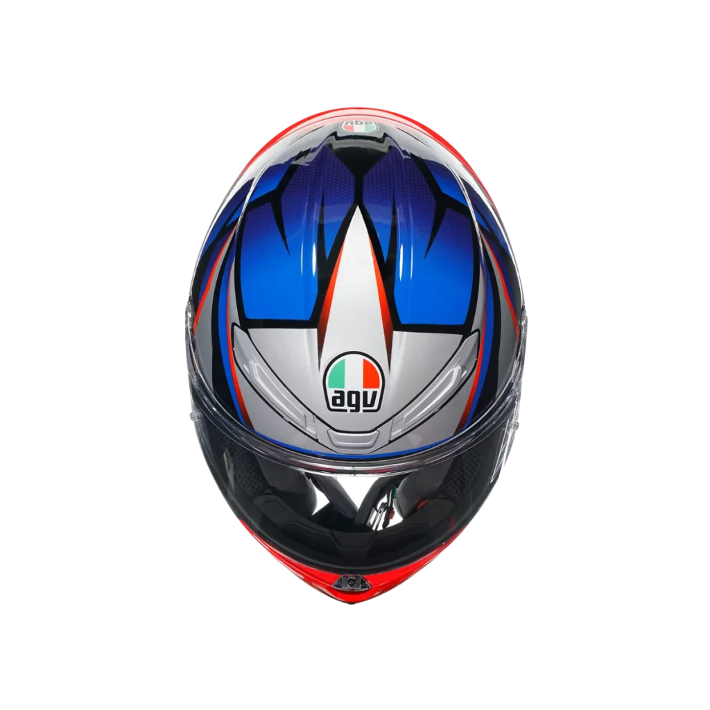 Motorcycle AGV Helmet Blue Red White Italian