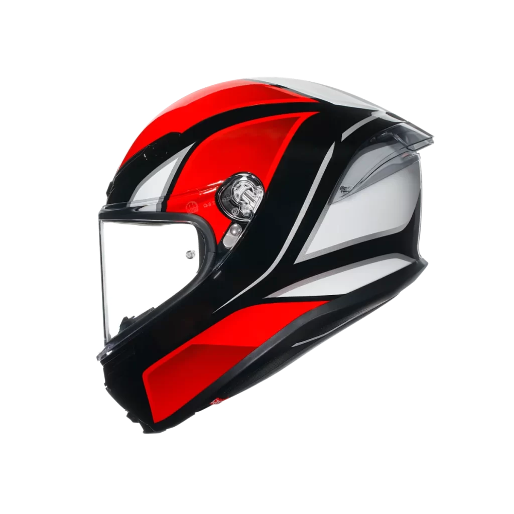 Motorcycle Helmet Red Black White Racing