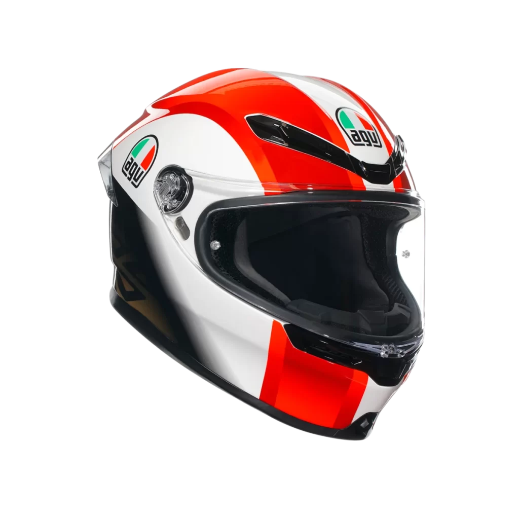 Motorcycle AGV Helmet Red White Black Racing